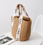 Chic Woven Bucket Tote Bag