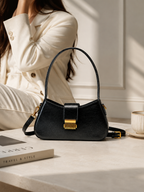 Aurielle Noir Retro Shoulder Bag