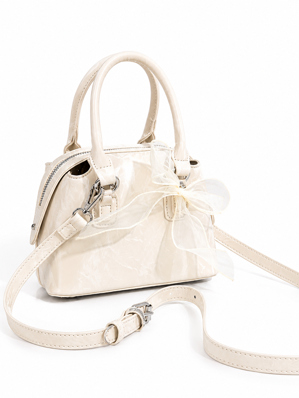 Aurielle Ivory Bow Mini Satchel