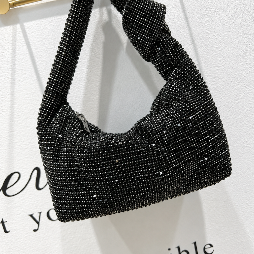 Aurielle Noire Crystal Knot Handbag