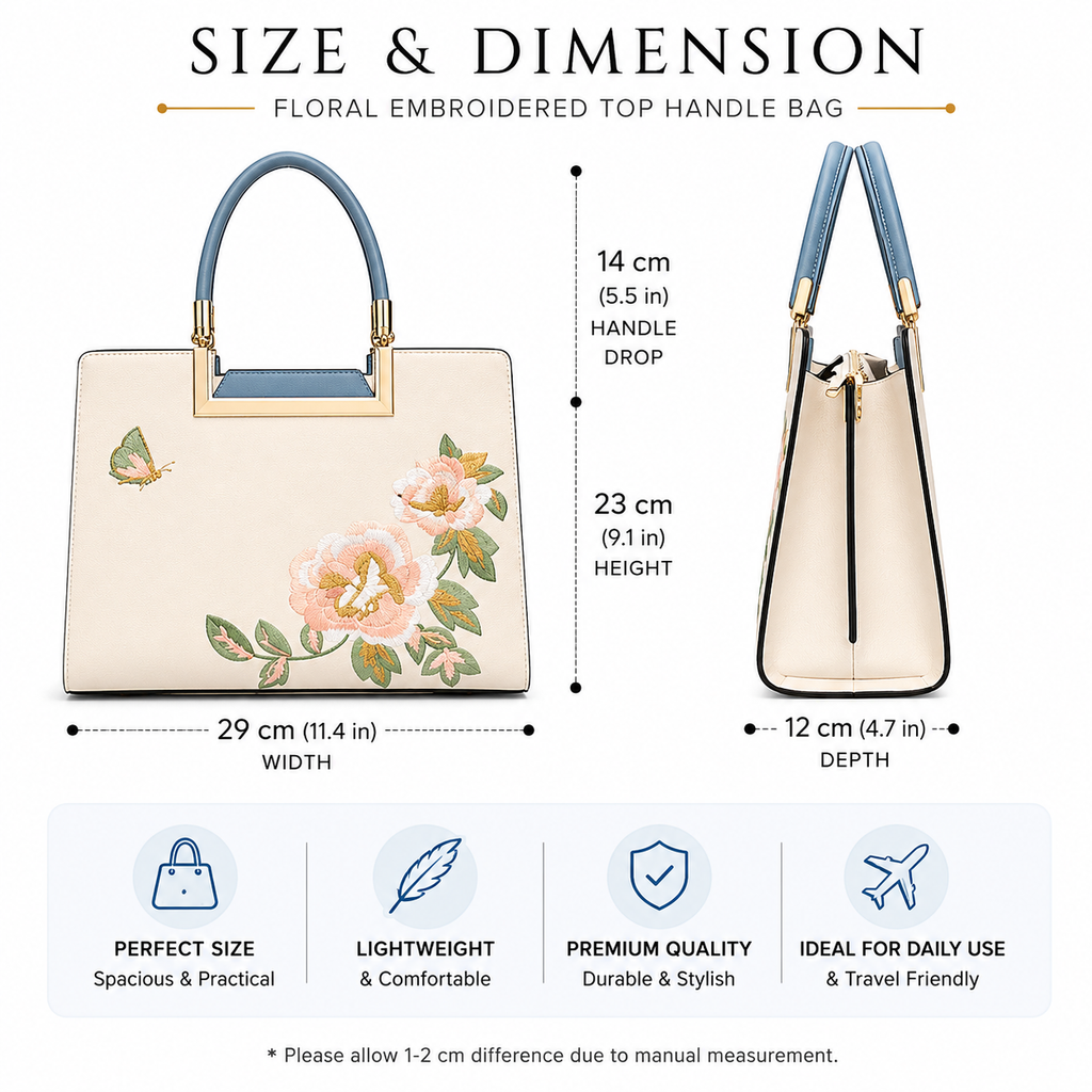 Aurielle Bloom Embroidered Satchel Bag
