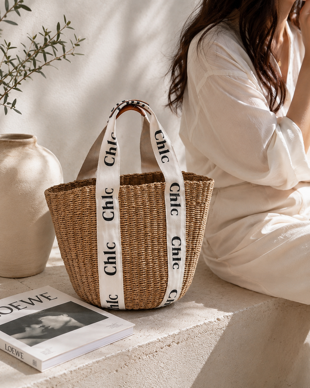 Chic Woven Bucket Tote Bag
