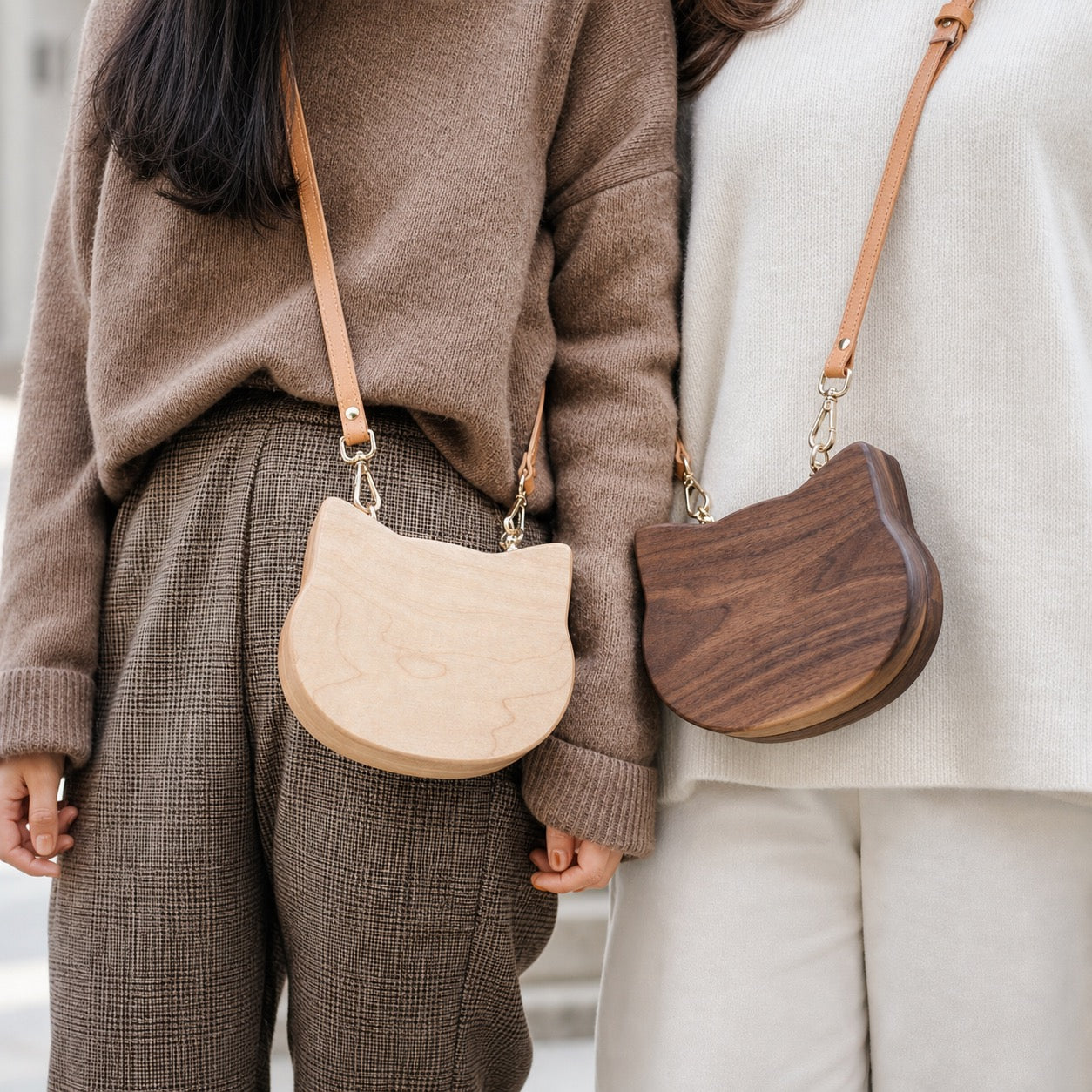 Wooden Artisan Crossbody Bag