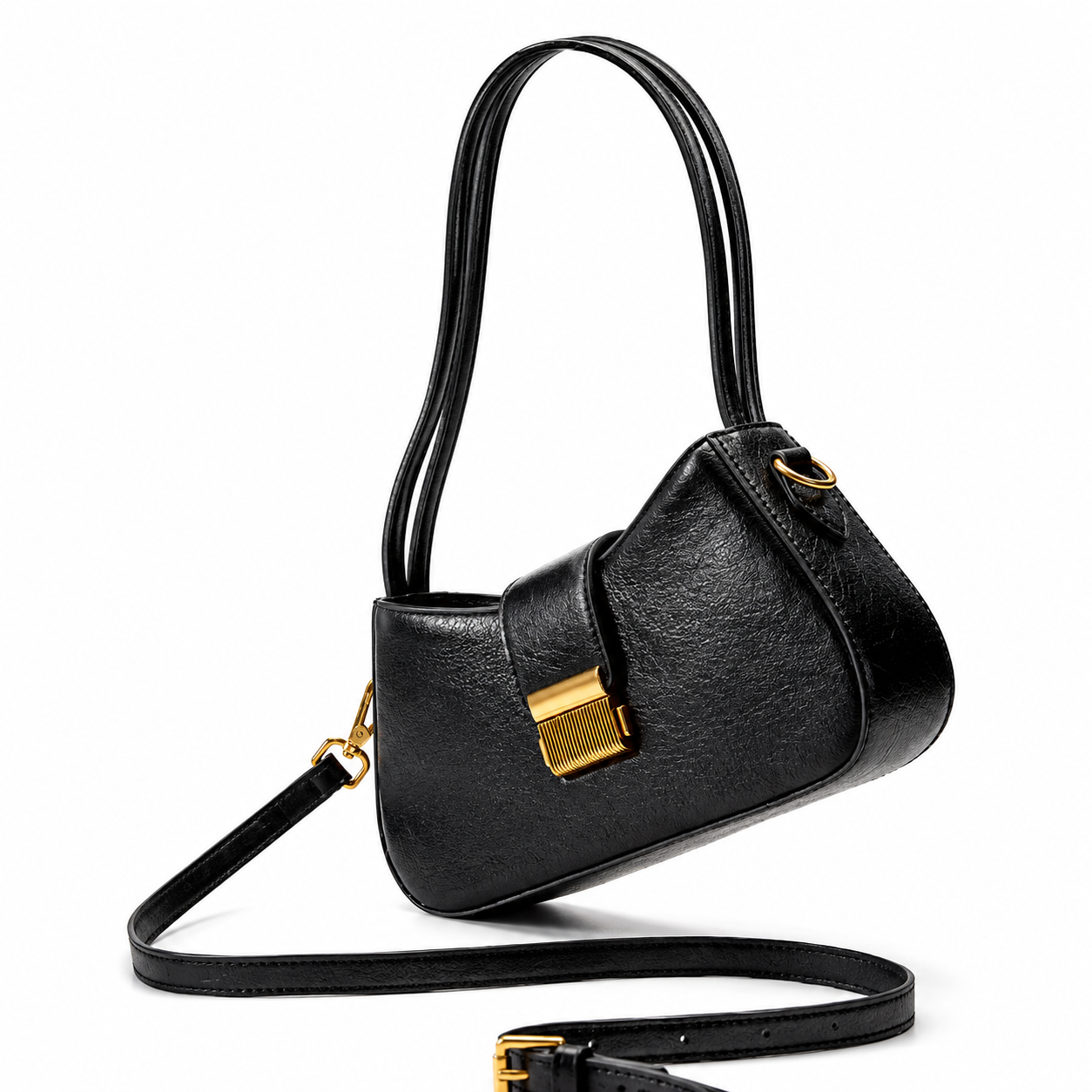 Aurielle Noir Retro Shoulder Bag