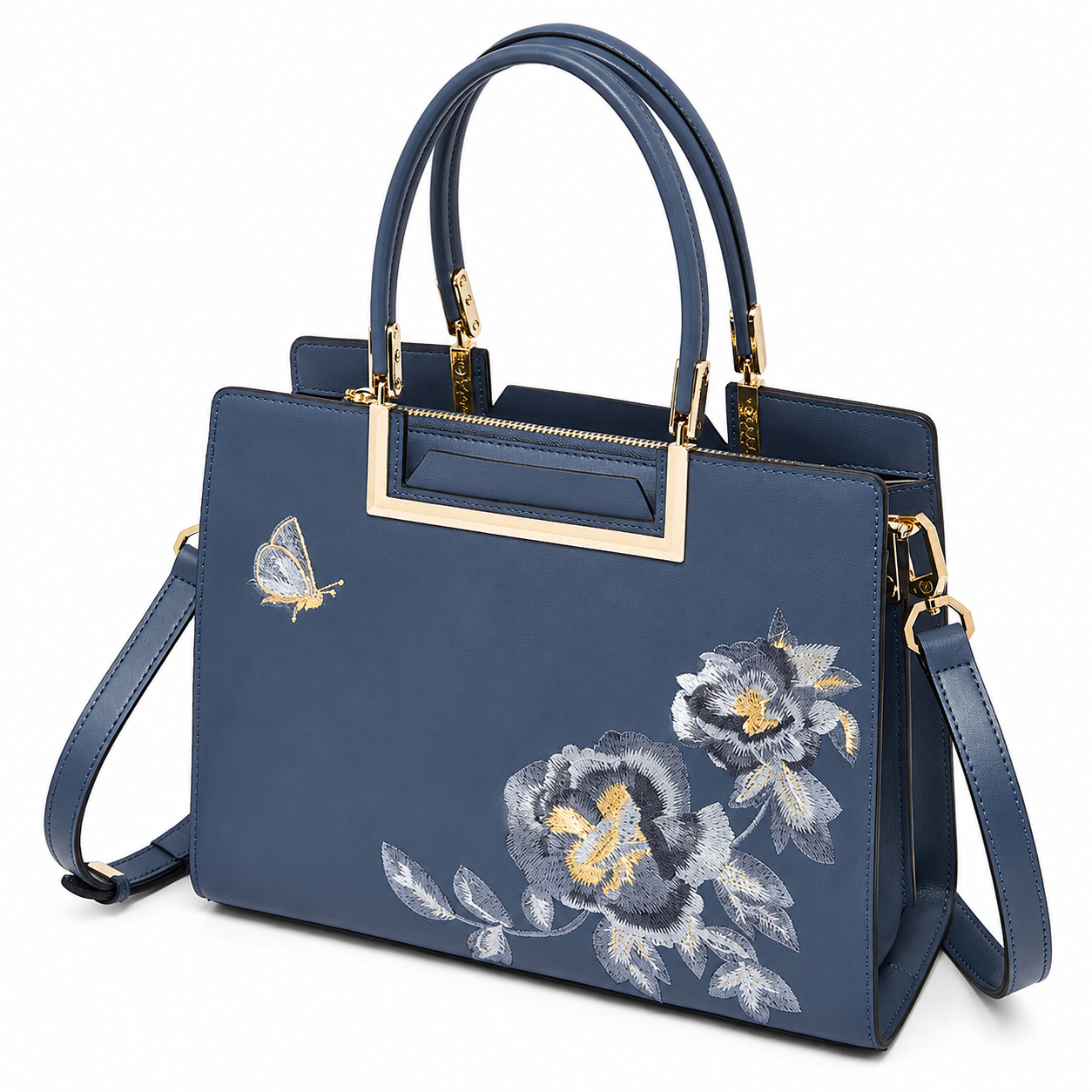 Aurielle Bloom Embroidered Satchel Bag
