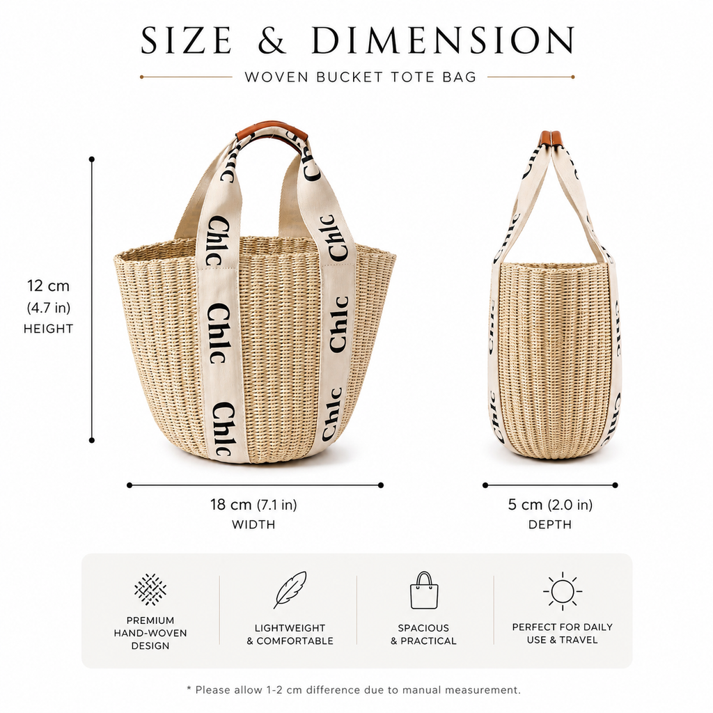 Chic Woven Bucket Tote Bag