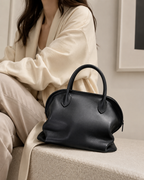 Noir Époque Leather Shell Bag