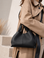 Aurielle Noir Ruched Shoulder Bag