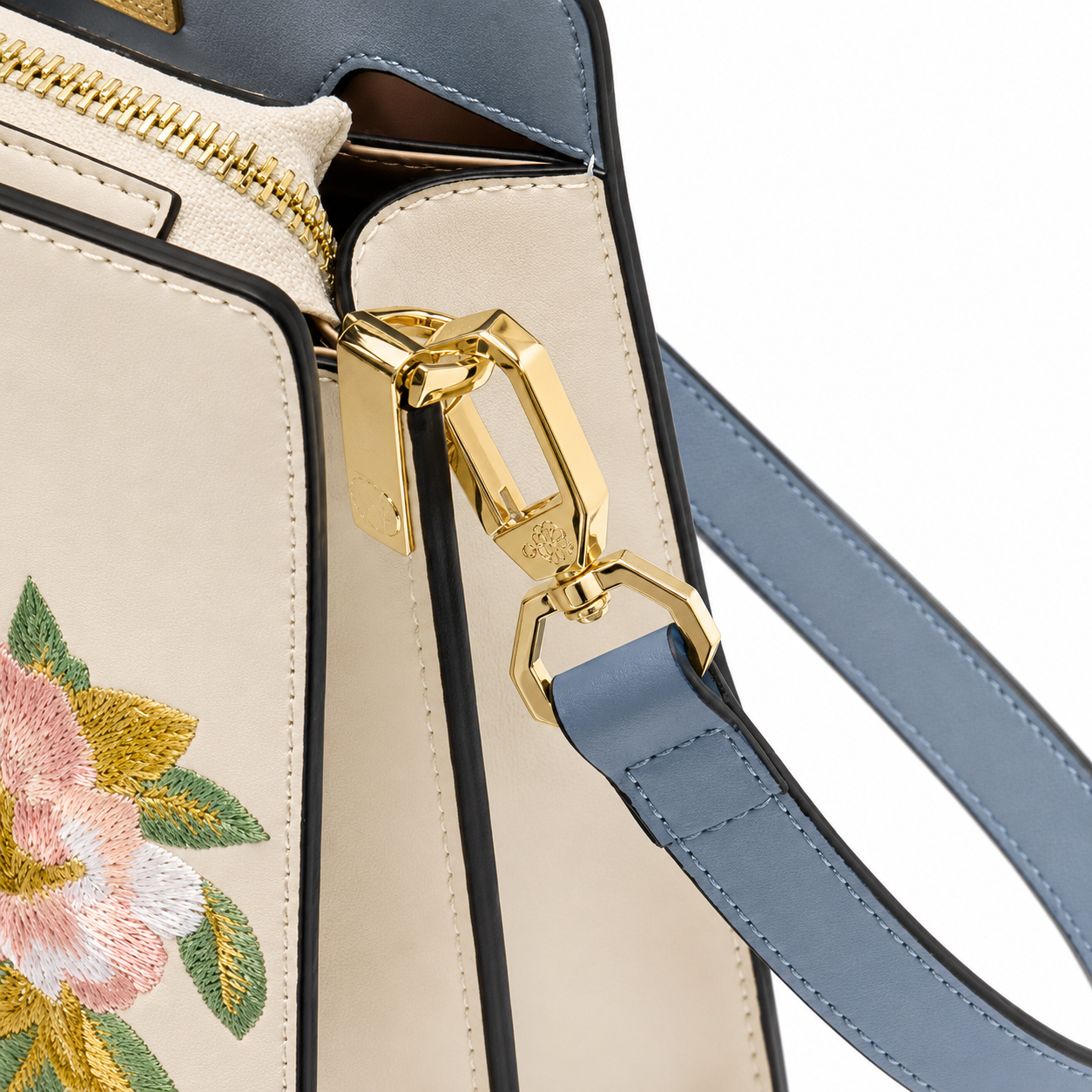 Aurielle Bloom Embroidered Satchel Bag