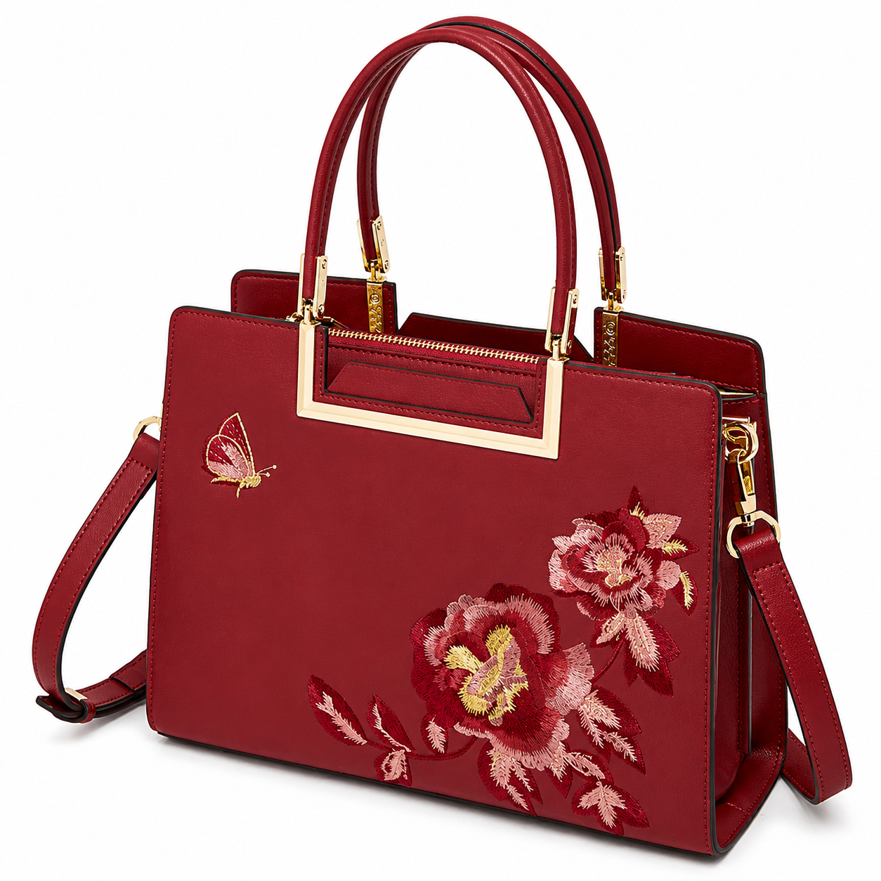 Aurielle Bloom Embroidered Satchel Bag