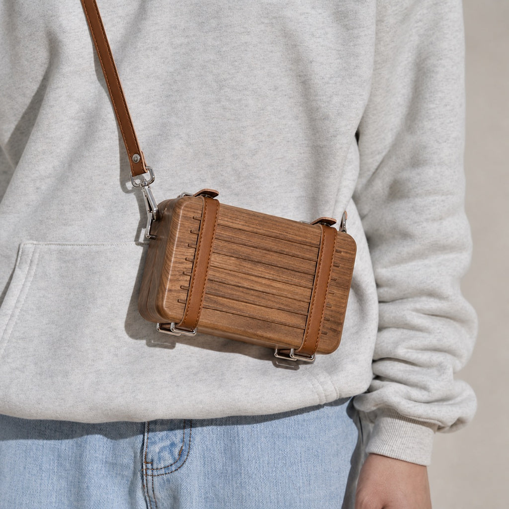 Wooden Artisan Crossbody Bag