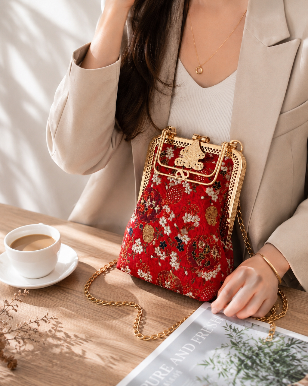 Empress Flora Embroidered Handbag