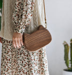 Wooden Artisan Crossbody Bag