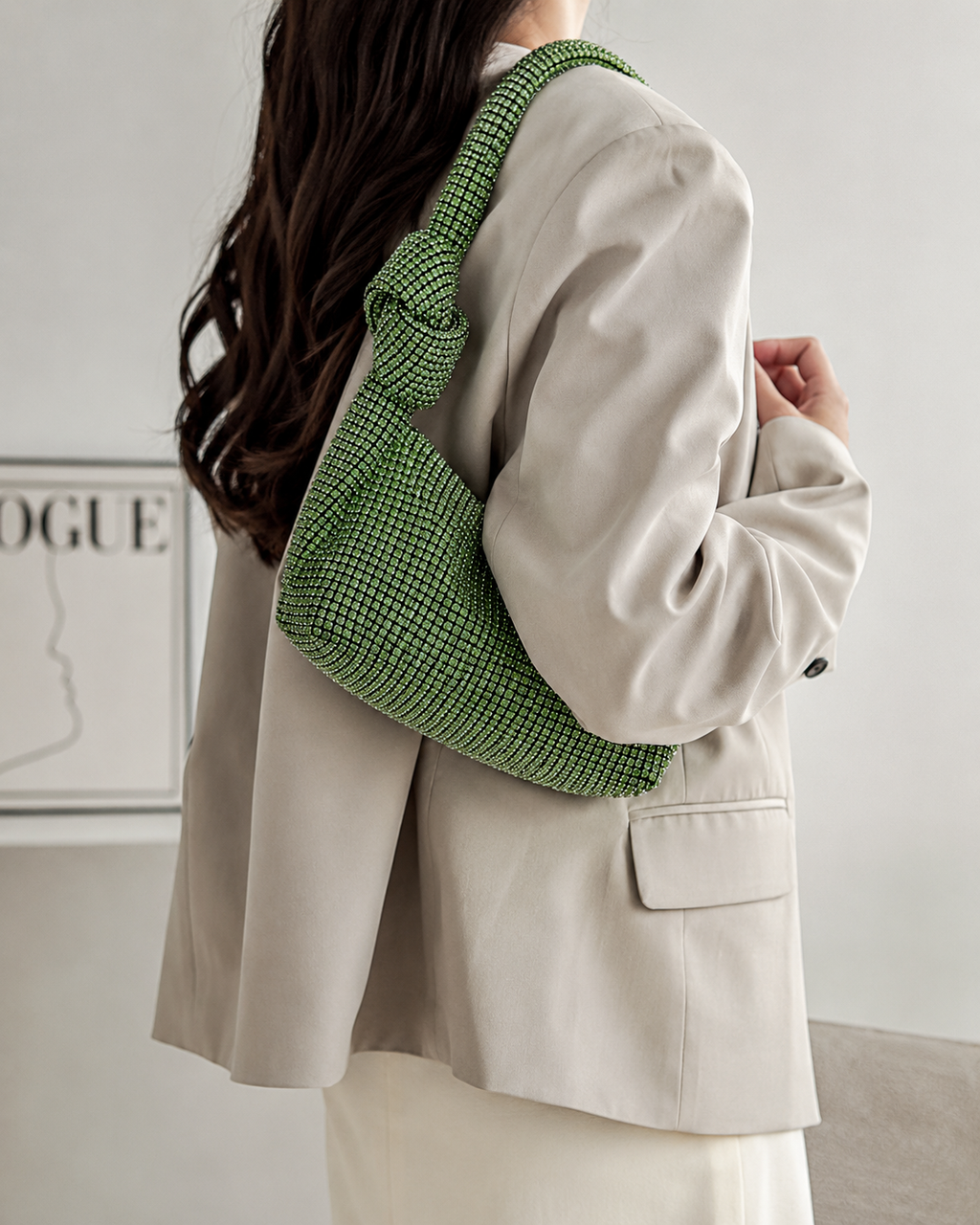 Aurielle Noire Crystal Knot Handbag