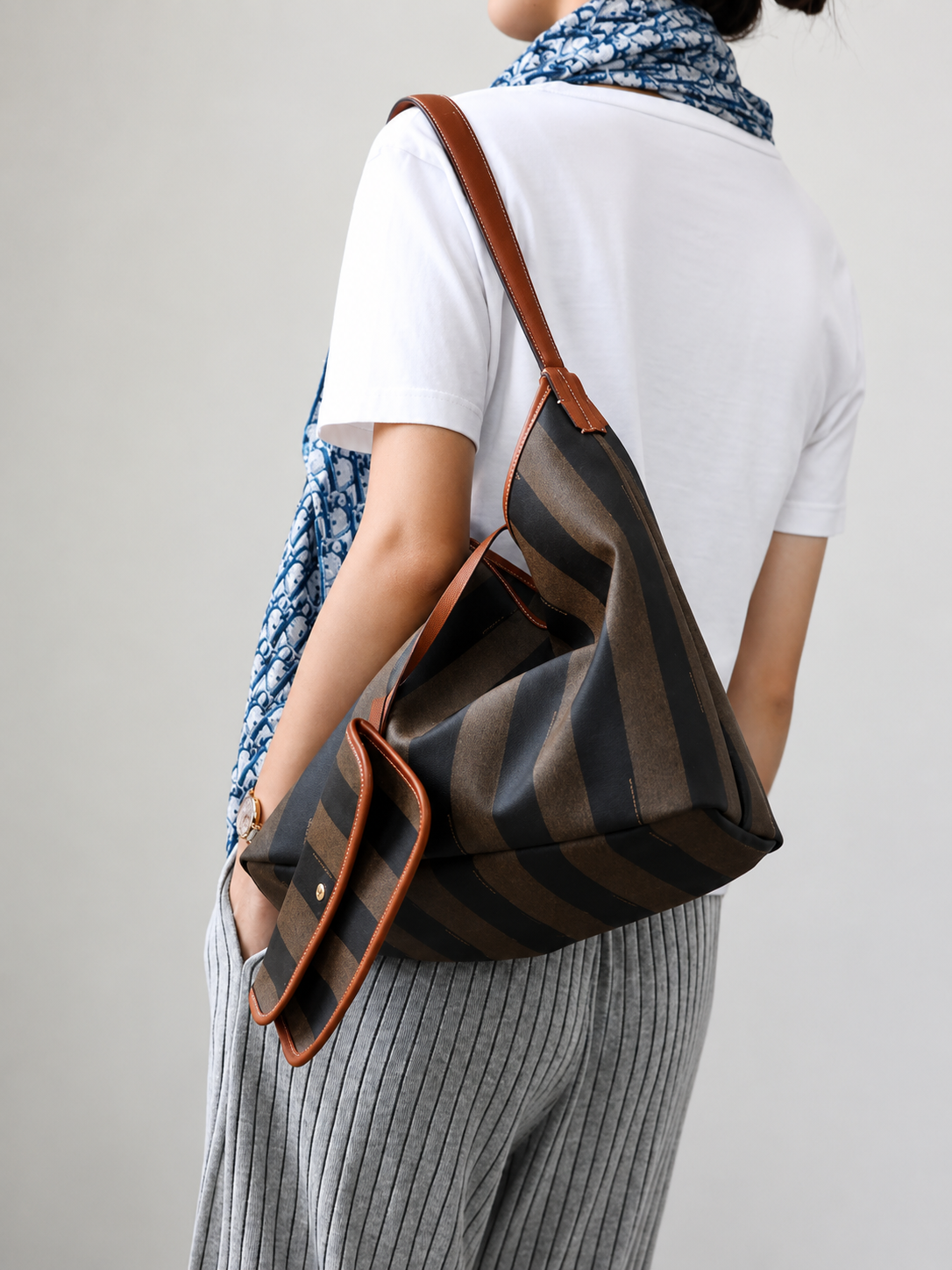 Veloura Heritage Stripe Tote Set