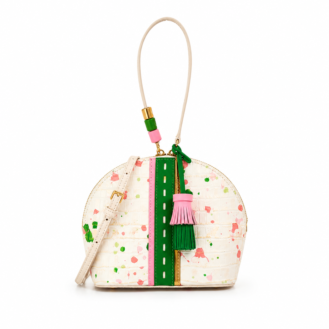 Gypsophila Genuine Leather Tassel Crossbody Bag