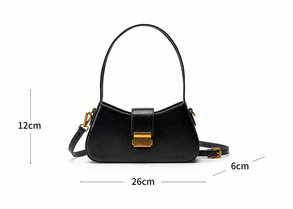 Aurielle Noir Retro Shoulder Bag