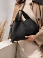 Aurielle Noir Ruched Shoulder Bag