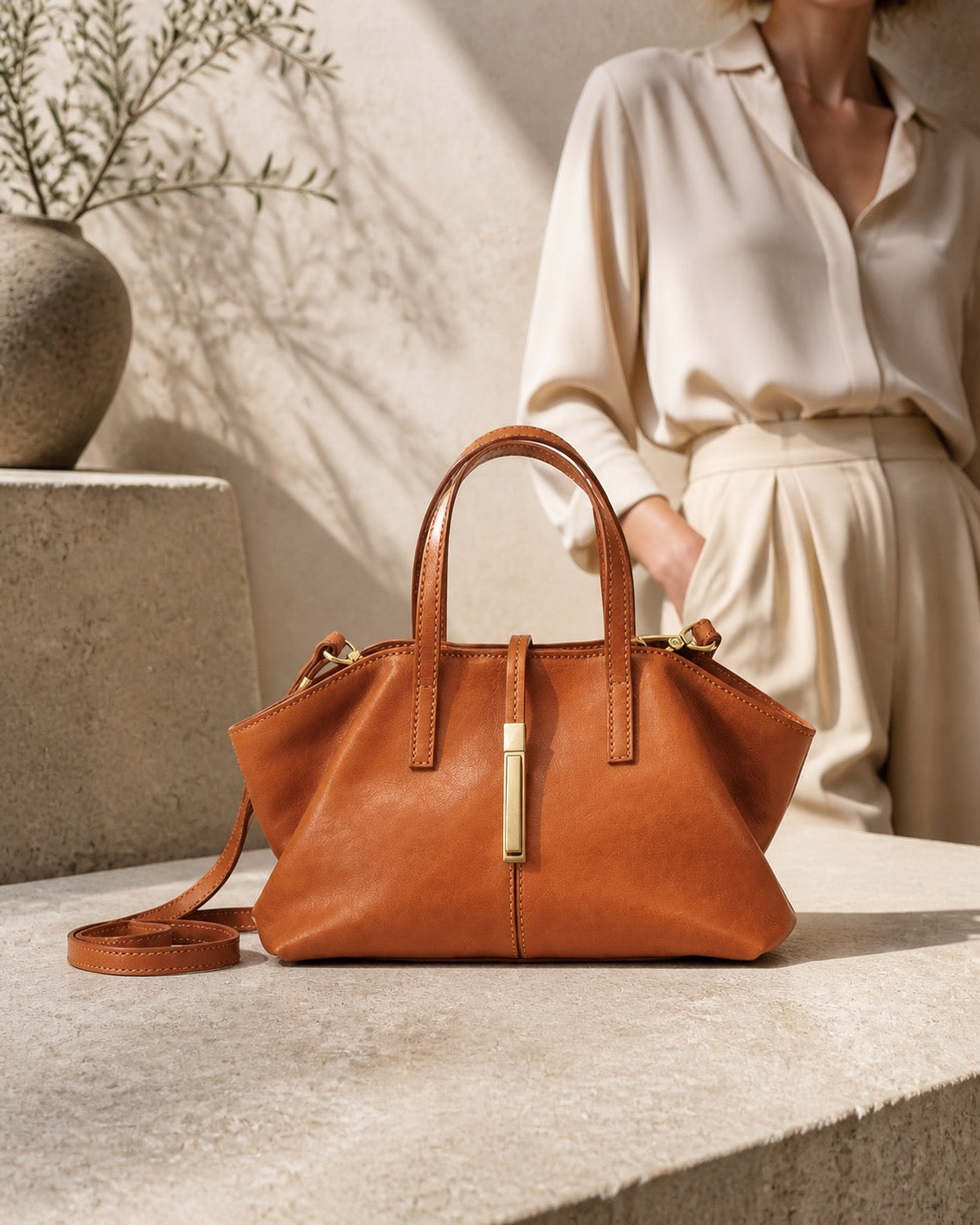 Aurielle Verona Genuine Leather Satch