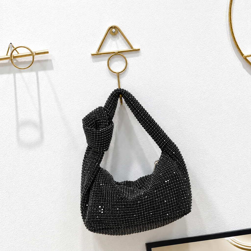 Aurielle Noire Crystal Knot Handbag