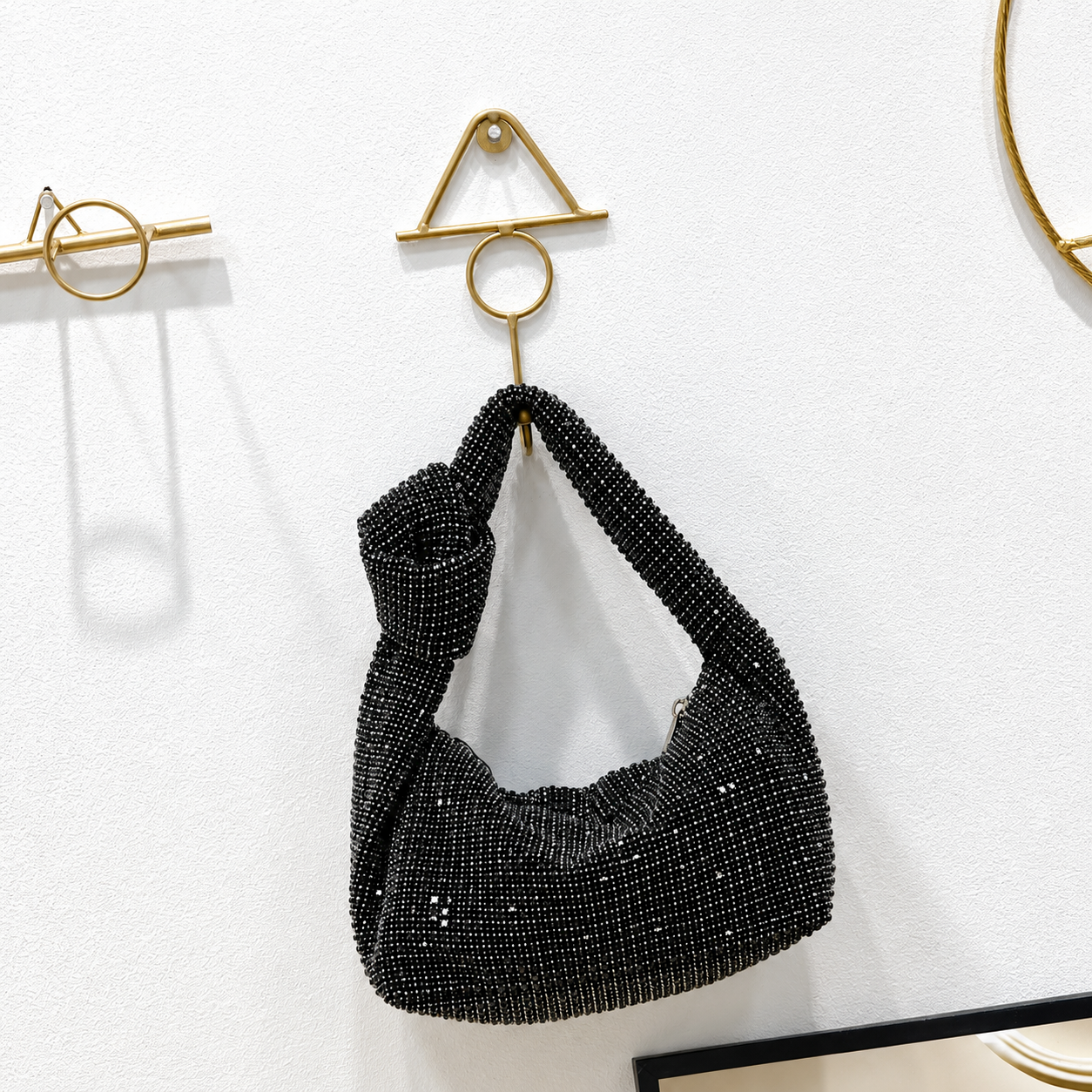 Aurielle Noire Crystal Knot Handbag