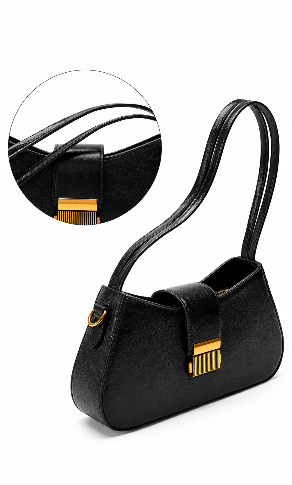 Aurielle Noir Retro Shoulder Bag